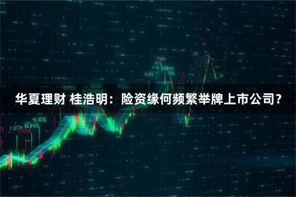 华夏理财 桂浩明：险资缘何频繁举牌上市公司？